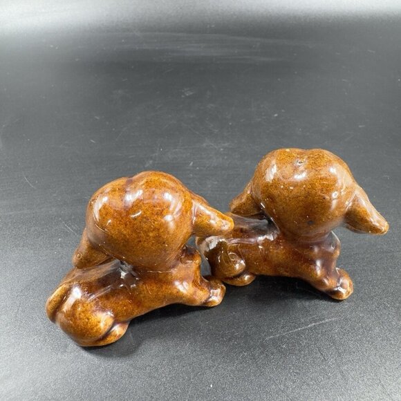 Vintage RedWare Pottery Dog Family Set 3 Made In Japan Figurines Decorative VTG - Picture 12 of 15